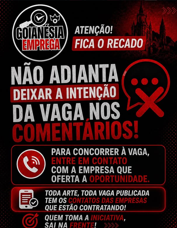 Orientação do Goianésia Emprega sobre candidaturas